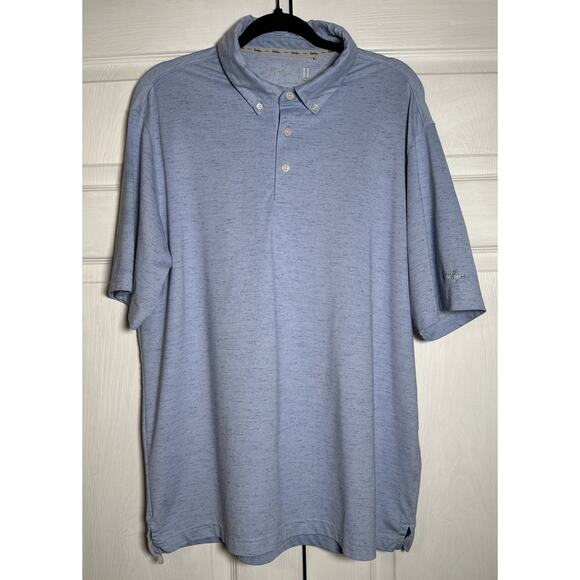 Men’s Walter Hagen 11 Majors Light Blue Heathered Short Sleeve Golf Polo Large - Picture 1 of 9